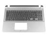 Clavier incl. topcase DE (allemand) noir/argent original pour Asus VivoBook 15 R507MA