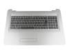 Clavier incl. topcase DE (allemand) noir/argent original pour HP 17-x500