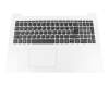 Clavier incl. topcase DE (allemand) gris/blanc original pour Lenovo IdeaPad 330-15IKB (81DE00LMGE)