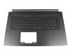 Clavier incl. topcase DE (allemand) noir/noir avec rétro-éclairage original pour Acer Aspire 7 (A717-72G)