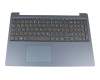 Clavier incl. topcase DE (allemand) gris/bleu original pour Lenovo IdeaPad 330S-15ARR (81FB/81JQ)