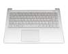 Clavier incl. topcase DE (allemand) argent/argent original pour Medion Akoya P15645 (M15WLN)