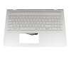 Clavier incl. topcase DE (allemand) argent/argent avec rétro-éclairage original pour HP Pavilion 15-cc023ng (2QF15EA)