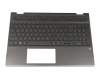 Clavier incl. topcase DE (allemand) noir/noir avec rétro-éclairage original pour HP Pavilion x360 15-cr0400