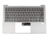 Clavier incl. topcase DE (allemand) gris/argent avec rétro-éclairage original pour Lenovo IdeaPad 730S-13IWL (81JB)