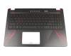 90NB0IX1-R30100 original Asus clavier incl. topcase DE (allemand) noir/noir avec rétro-éclairage
