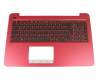 Clavier incl. topcase DE (allemand) noir/rouge original pour Asus VivoBook X556UR-DM402T