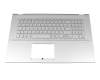 Clavier incl. topcase DE (allemand) argent/argent original pour Asus VivoBook 17 X712JA