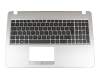 Clavier incl. topcase DE (allemand) noir/argent original pour Asus VivoBook F540NA