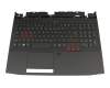 Clavier incl. topcase DE (allemand) noir/noir avec rétro-éclairage original pour Acer Predator 15 (G9-591)