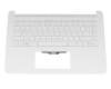 Clavier incl. topcase DE (allemand) blanc/blanc original pour HP 14-bp000