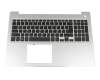 Clavier incl. topcase DE (allemand) noir/argent original pour Dell Inspiron 15 (5575)