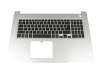 Clavier incl. topcase DE (allemand) noir/argent original pour Dell Inspiron 17 (5770)