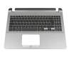 Clavier incl. topcase DE (allemand) noir/gris original pour Asus VivoBook 15 X507UA