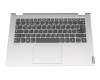 Clavier incl. topcase DE (allemand) gris/argent (sans rétroéclairage) original pour Lenovo IdeaPad C340-14IWL (81N4)