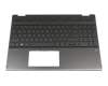 Clavier incl. topcase DE (allemand) noir/noir avec rétro-éclairage original pour HP Pavilion x360 15-dq0100ng (6RM08EA)