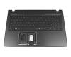 Clavier incl. topcase DE (allemand) noir/noir avec rétro-éclairage original pour Acer TravelMate P2 (P259-G2-M)