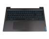 Clavier incl. topcase DE (allemand) noir/bleu/noir avec rétro-éclairage original pour Lenovo IdeaPad L340-15IRH (81TR)