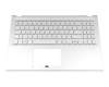 Clavier incl. topcase DE (allemand) argent/argent original pour Asus VivoBook 15 F512UB