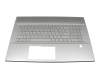 Clavier incl. topcase DE (allemand) argent/argent avec rétro-éclairage original pour HP Envy 17-ce0003ng (6HW61EA)