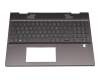 Clavier incl. topcase DE (allemand) gris/anthracite avec rétro-éclairage original pour HP Envy x360 15-ds0005ng (6LL50EA)