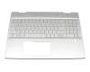 Clavier incl. topcase DE (allemand) argent/argent avec rétro-éclairage (DIS) original pour HP Envy 15-dr0400