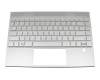 Clavier incl. topcase DE (allemand) argent/argent avec rétro-éclairage original pour HP Envy 13-aq1000