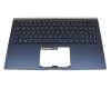 90NB0JX1-R31GE0 original Asus clavier incl. topcase DE (allemand) bleu/bleu avec rétro-éclairage