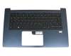 6B.GQPN5.031 original Acer clavier incl. topcase DE (allemand) noir/bleu avec rétro-éclairage