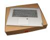 Clavier incl. topcase DE (allemand) gris/argent original pour Lenovo IdeaPad Flex-15IWL (81SR)