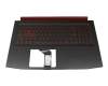 Clavier incl. topcase US (anglais) noir/rouge/noir avec rétro-éclairage (Nvidia 1060) original pour Acer Predator Helios 300 (PH315-51)