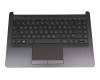 Clavier incl. topcase DE (allemand) noir/noir original pour HP 14-cf1000