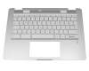 L79250-041 original HP clavier incl. topcase DE (allemand) blanc/argent avec rétro-éclairage