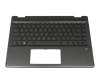 Clavier incl. topcase DE (allemand) noir/noir avec rétro-éclairage original pour HP Pavilion x360 14-dh0100