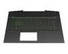 Clavier incl. topcase DE (allemand) noir/noir avec rétro-éclairage original pour HP Pavilion Gaming 17-cd2000