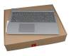 Clavier incl. topcase DE (allemand) gris foncé/argent original pour Lenovo IdeaPad L340-15API (81LW)