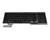 Clavier CH (suisse) noir/argent avec rétro-éclairage original pour Fujitsu LifeBook E753