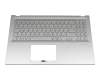 Clavier incl. topcase DE (allemand) argent/argent avec rétro-éclairage original pour Asus VivoBook S15 S532JP