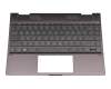 Clavier incl. topcase DE (allemand) gris foncé/gris avec rétro-éclairage original pour HP Envy x360 13-ag0000