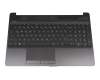 Clavier incl. topcase DE (allemand) noir/noir original pour HP 15-dw0000