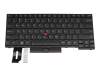 Clavier US (anglais) noir/noir avec rétro-éclairage et mouse stick original pour Lenovo ThinkPad P14s Gen 2 (21A0/21A1)