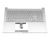 Clavier incl. topcase DE (allemand) argent/argent avec rétro-éclairage original pour Asus VivoBook S15 S533FA