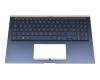 90NB0NK1-R30GE0 original Asus clavier incl. topcase DE (allemand) bleu/bleu avec rétro-éclairage
