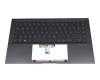 90NB0SI1-R30GE0 original Asus clavier incl. topcase DE (allemand) noir/anthracite avec rétro-éclairage
