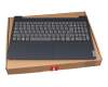 Clavier incl. topcase DE (allemand) gris/bleu original pour Lenovo IdeaPad S340-15IIL (81VW)