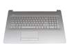 Clavier incl. topcase DE (allemand) argent/argent original pour HP 17-by4000