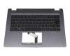 Clavier incl. topcase DE (allemand) noir/gris avec rétro-éclairage original pour Acer TravelMate Spin P4 (P414RN-51)