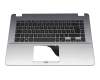 Clavier incl. topcase DE (allemand) noir/argent original pour Asus VivoBook 15 X505ZA-BQ404T