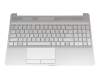 Clavier incl. topcase DE (allemand) argent/argent Touchpad inclus original pour HP 15-dw1000