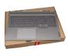 Clavier incl. topcase DE (allemand) gris/gris avec rétro-éclairage original pour Lenovo ThinkBook 16p G2 ACH (20YM)